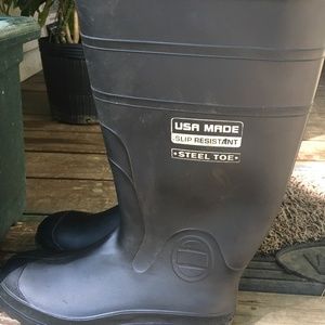 USA Made Steel Toe Shoe for Men- Black BootSize 12